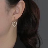 1 Pair Elegant Luxurious Romantic Heart Shape Plating Inlay Sterling Silver Zircon Gold Plated Drop Earrings main image 5