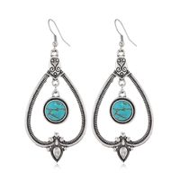 1 Pair Elegant Lady Water Droplets Inlay Zinc Alloy Turquoise Drop Earrings main image 4