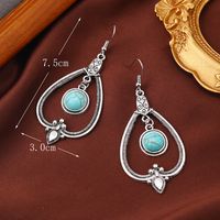 1 Pair Elegant Lady Water Droplets Inlay Zinc Alloy Turquoise Drop Earrings sku image 1