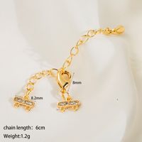 1 Piece 8.2*60mm Copper Zircon 18K Gold Plated Solid Color Polished Connectors sku image 1