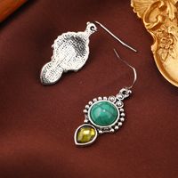 1 Pair Elegant Lady Water Droplets Inlay Zinc Alloy Artificial Crystal Turquoise Drop Earrings main image 4