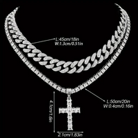 Hip Hop Cruzar Aleación De Zinc Embutido Diamantes De Imitación Unisexo Collar Colgante sku image 4