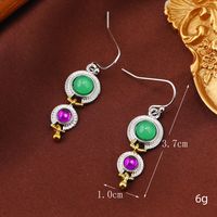 1 Pair Elegant Lady Classic Style Round Inlay Zinc Alloy Artificial Gemstones Drop Earrings sku image 1