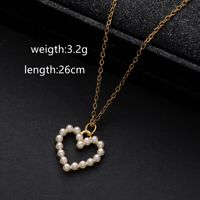 Simple Style Classic Style Heart Shape Zinc Alloy Inlay Pearl Women's Pendant Necklace main image 3
