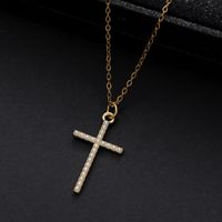 Shiny Letter Alloy Inlay Pearl Women's Pendant Necklace sku image 1