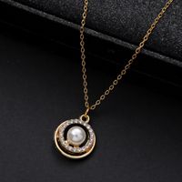 Simple Style Classic Style Solid Color Zinc Alloy Plating Inlay Zircon Women's Pendant Necklace sku image 1