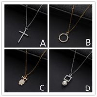 Simple Style Classic Style Letter Zinc Alloy Inlay Zircon Women's Pendant Necklace main image 1