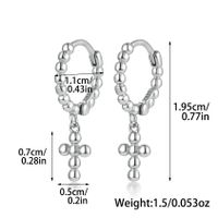 1 Pair Casual Tropical Cross Plating Sterling Silver White Gold Plated Gold Plated Drop Earrings main image 2