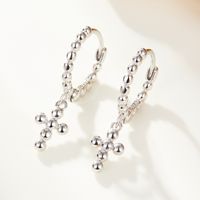1 Pair Casual Tropical Cross Plating Sterling Silver White Gold Plated Gold Plated Drop Earrings main image 4