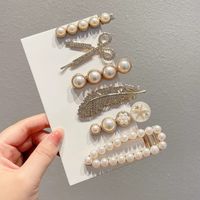 Fashion Geometric Alloy Plating Artificial Pearls Hair Clip 1 Piece sku image 123