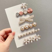 Fashion Geometric Alloy Plating Artificial Pearls Hair Clip 1 Piece sku image 120