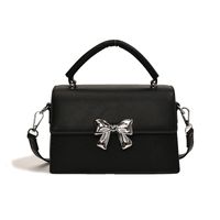 Women's Medium Pu Leather Solid Color Bow Knot Basic Square Magnetic Buckle Crossbody Bag sku image 1