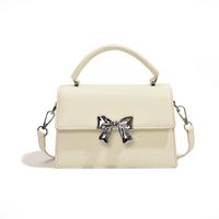 Women's Medium Pu Leather Solid Color Bow Knot Basic Square Magnetic Buckle Crossbody Bag sku image 3