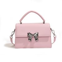 Women's Medium Pu Leather Solid Color Bow Knot Basic Square Magnetic Buckle Crossbody Bag sku image 4