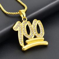 Simple Style Shiny Number Zinc Alloy Inlay Rhinestones Unisex Pendant Necklace main image 6