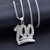 Simple Style Shiny Number Zinc Alloy Inlay Rhinestones Unisex Pendant Necklace main image 3