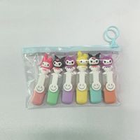 Cute Mini Painting  Marker Graffiti Crayon Fluorescent Pen 6 Color Set sku image 28