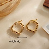 1 Pair Elegant Triangle Round Heart Shape Patchwork 304 Stainless Steel 18K Gold Plated Hoop Earrings sku image 2
