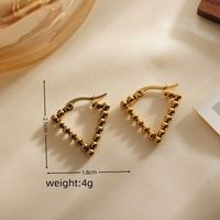 1 Pair Elegant Triangle Round Heart Shape Patchwork 304 Stainless Steel 18K Gold Plated Hoop Earrings main image 5