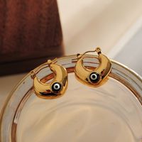 1 Pair Casual Vintage Style Funny Round Heart Shape Eye Enamel 304 Stainless Steel Hoop Earrings main image 7