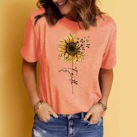 Femmes T-Shirt Manche Courte T-shirts Impression Vêtement De Rue Tournesol main image 6