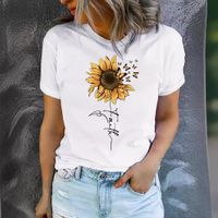 Women's T-shirt Short Sleeve T-Shirts Printing Streetwear Sunflower main image 3