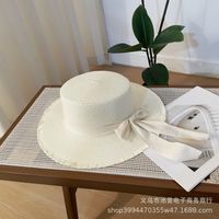 Women's Pastoral Simple Style Solid Color Bowknot Big Eaves Straw Hat sku image 9