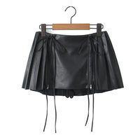 Summer Sexy Solid Color Pu Polyester Above Knee Skirts main image 1