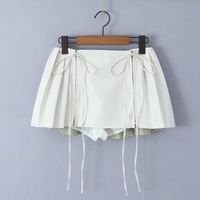 Summer Sexy Solid Color Pu Polyester Above Knee Skirts main image 5