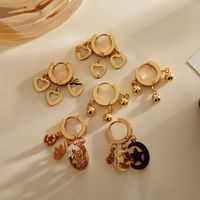 1 Pair Elegant Lady Classic Style Star Moon Heart Shape 304 Stainless Steel 18K Gold Plated Drop Earrings main image 1