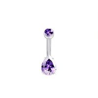 1 Piece Belly Rings Beach Tropical Solid Color Pure Titanium Inlay Zircon Belly Rings main image 3