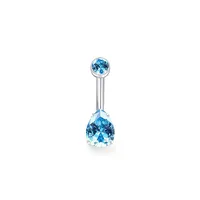 1 Piece Belly Rings Beach Tropical Solid Color Pure Titanium Inlay Zircon Belly Rings sku image 7