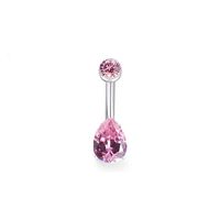 1 Piece Belly Rings Beach Tropical Solid Color Pure Titanium Inlay Zircon Belly Rings main image 6