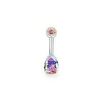 1 Piece Belly Rings Beach Tropical Solid Color Pure Titanium Inlay Zircon Belly Rings main image 8