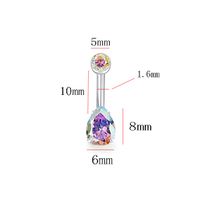 1 Piece Belly Rings Beach Tropical Solid Color Pure Titanium Inlay Zircon Belly Rings main image 9