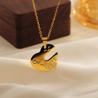 201 Stainless Steel 18K Gold Plated IG Style Classic Style Basic Key Heart Shape Pendant Necklace main image 6