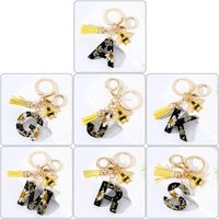 Cartoon Style Cute Simple Style Letter Bee Daisy Alloy Resin Epoxy Bag Pendant Keychain main image 5