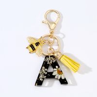 Cartoon Style Cute Simple Style Letter Bee Daisy Alloy Resin Epoxy Bag Pendant Keychain sku image 1