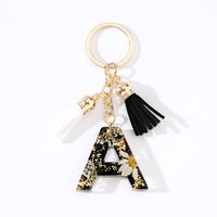 Cute Modern Style Letter Bee Daisy Alloy Resin Epoxy Bag Pendant Keychain sku image 1