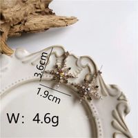 1 Pair Exaggerated Simple Style Snowflake Plating Inlay Copper Pearl 18K Gold Plated Drop Earrings sku image 1