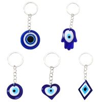 Cartoon Style Modern Style Devil's Eye Heart Shape Rhombus Alloy Glass Bag Pendant Keychain main image 4