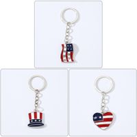 Nouveauté Style Moderne Forme De Cœur Drapeau Américain Alliage Pendentif De Sac Porte-Clés main image 5