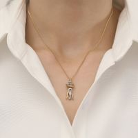 Copper 18K Gold Plated Elegant Cute Simple Style Plating Solid Color Pendant Necklace main image 5