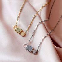 Copper 18K Gold Plated Elegant Cute Simple Style Plating Inlay Solid Color Rhinestones Pendant Necklace main image 1