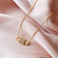 Copper 18K Gold Plated Elegant Cute Simple Style Plating Inlay Solid Color Rhinestones Pendant Necklace main image 6