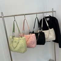 Women's Cloth Solid Color Basic Square Zipper Tote Bag main image video