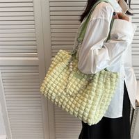 Women's Cloth Solid Color Basic Square Zipper Tote Bag main image 2