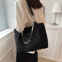 Women's Cloth Solid Color Basic Square Zipper Tote Bag main image 3