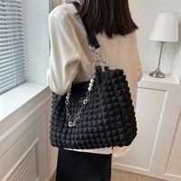 Women's Cloth Solid Color Basic Square Zipper Tote Bag main image 6