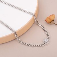 Copper 18K Gold Plated Silver Plated Hip-Hop Cool Style Inlay Square Zircon Necklace main image 5